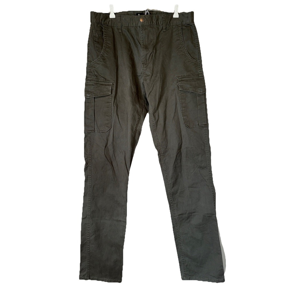 American Tall Pants Men's 36x36* Olive Cargo Straight Leg Casual Cotton Grunge